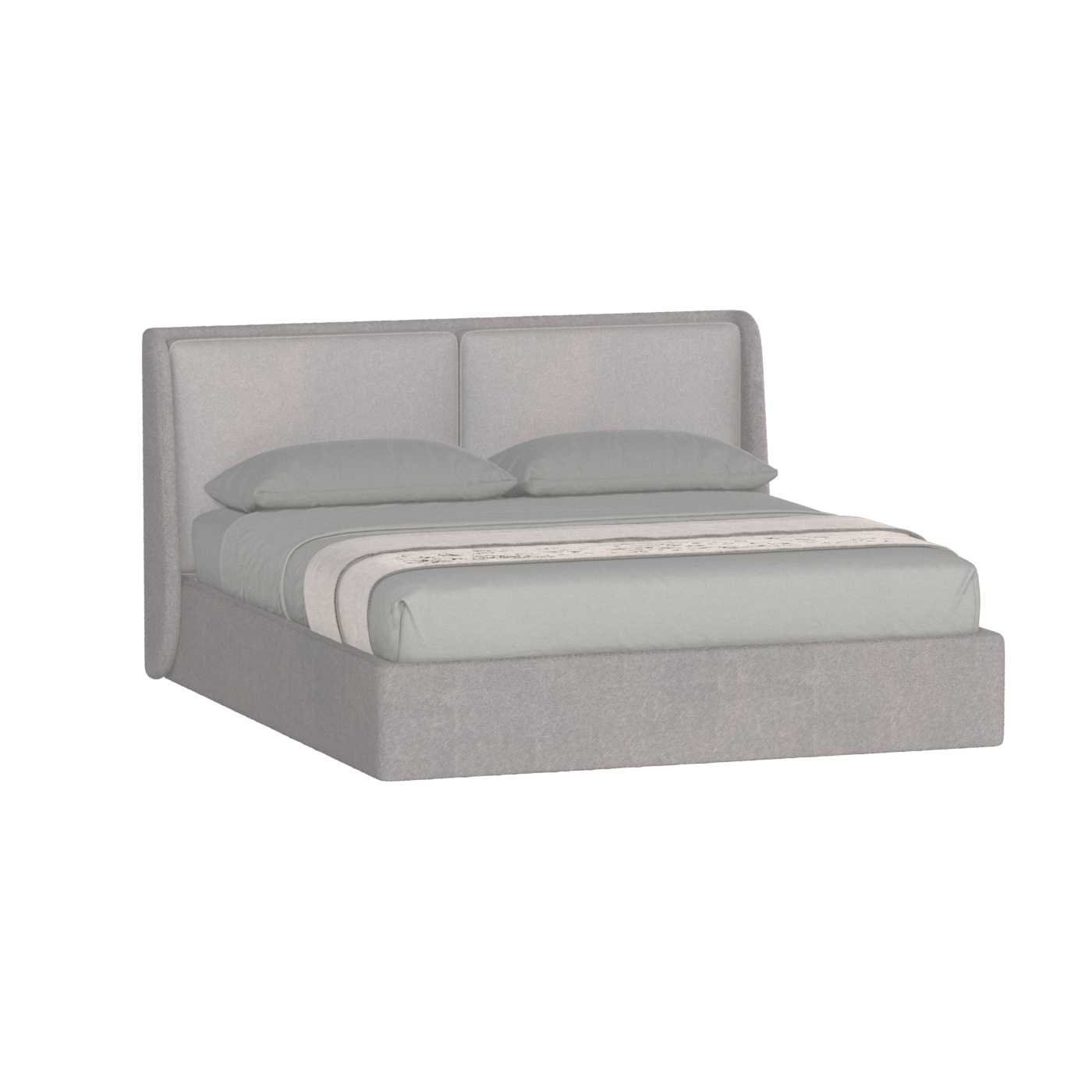 Lit double rembourré Ruby en tissu haut de gamme 