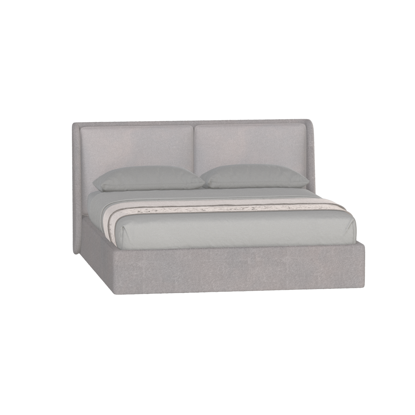 Lit double rembourré Ruby en tissu haut de gamme 