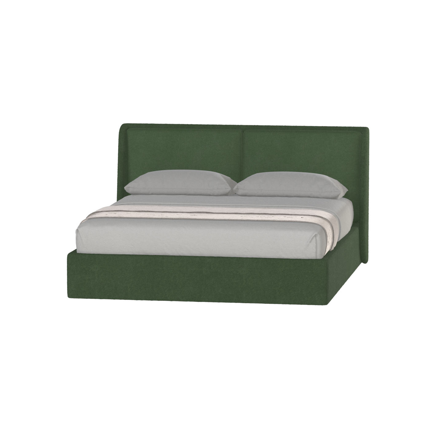 Lit double rembourré Ruby en tissu haut de gamme 