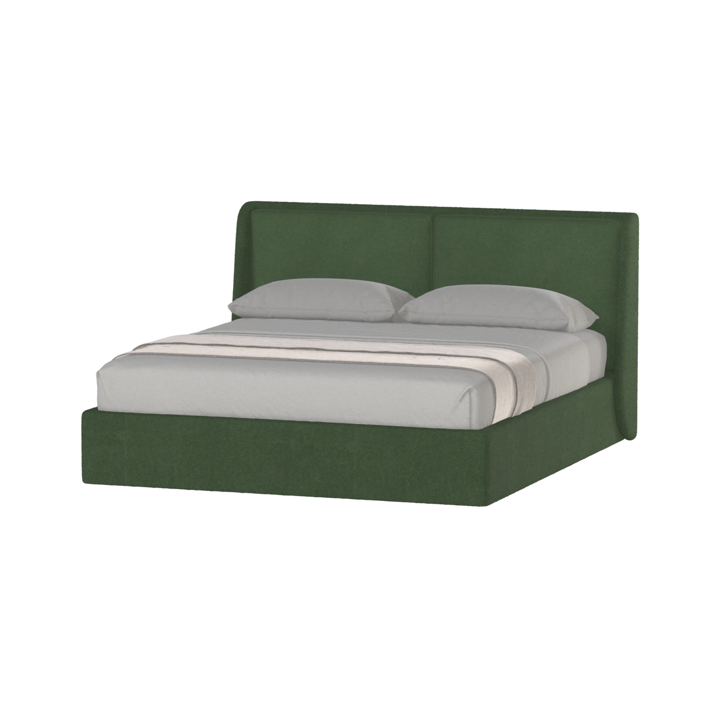 Lit double rembourré Ruby en tissu haut de gamme 