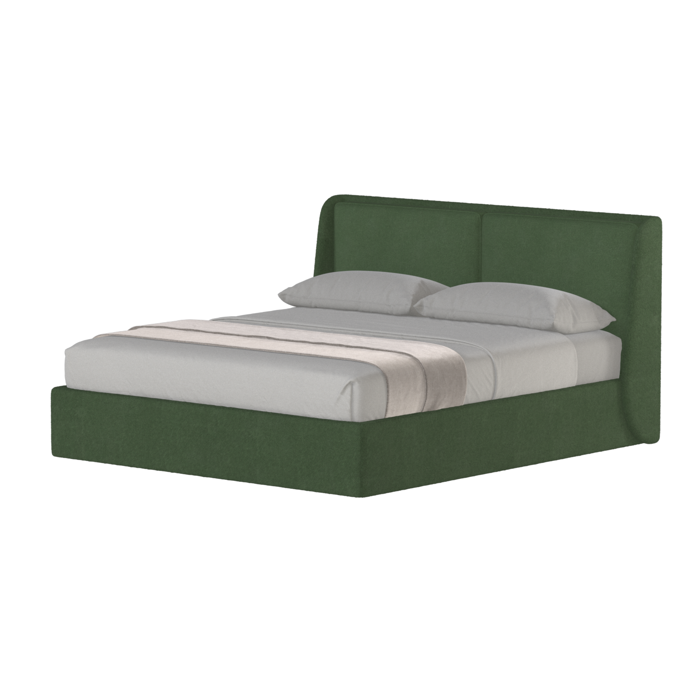 Lit double rembourré Ruby en tissu haut de gamme 