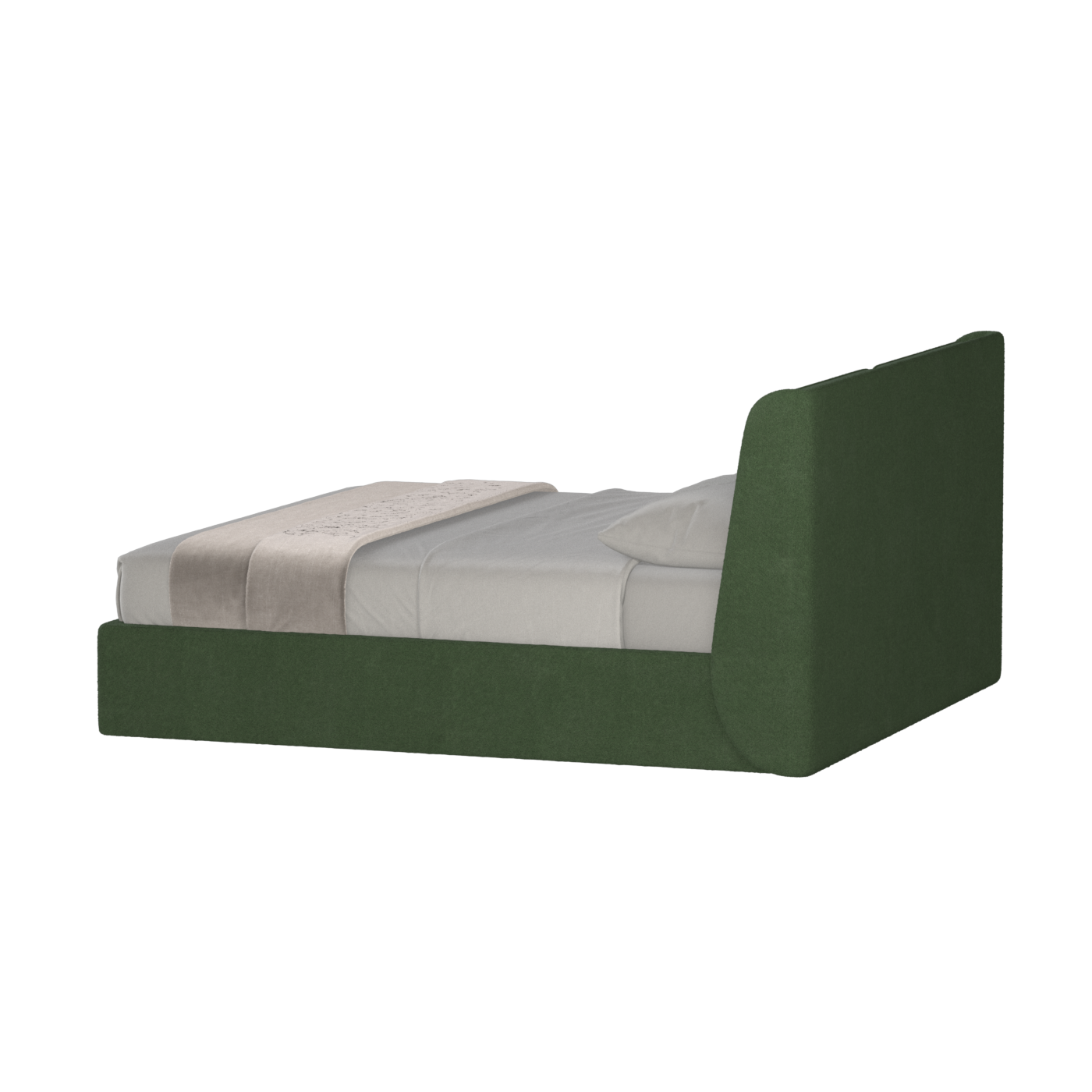 Lit double rembourré Ruby en tissu haut de gamme 