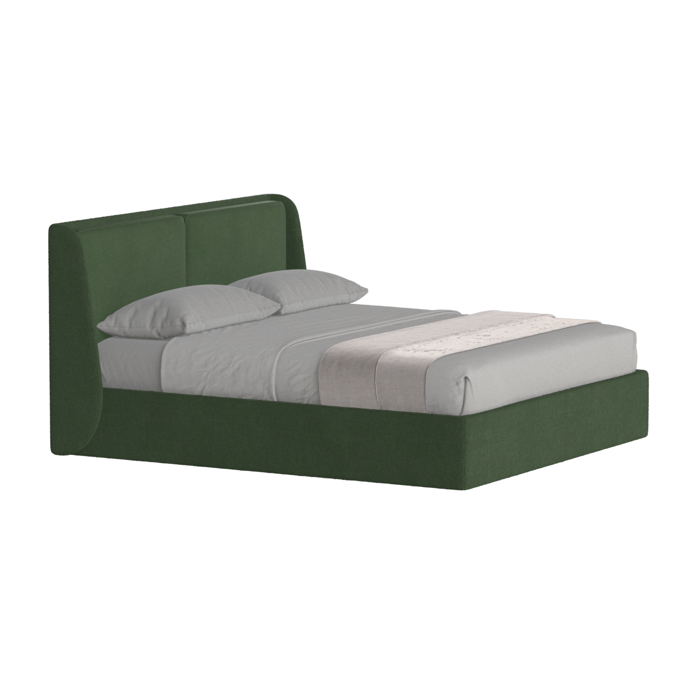 Lit double rembourré Ruby en tissu haut de gamme 