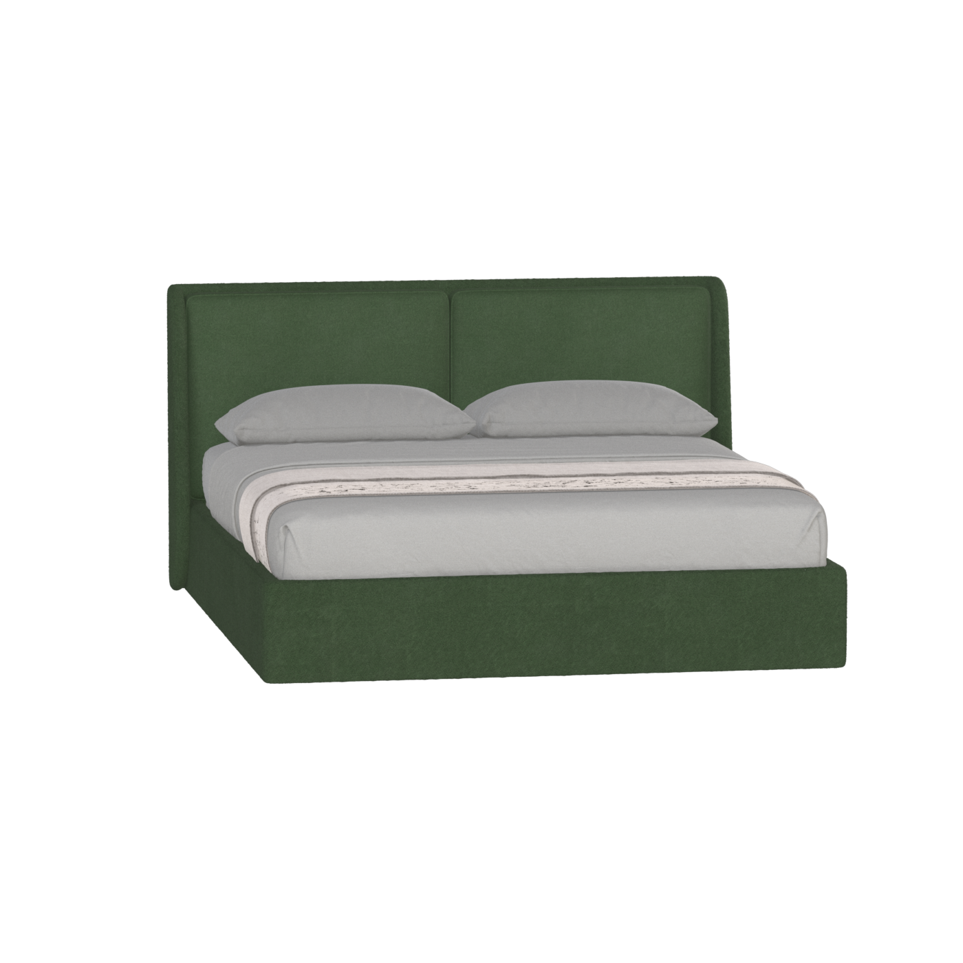 Lit double rembourré Ruby en tissu haut de gamme 