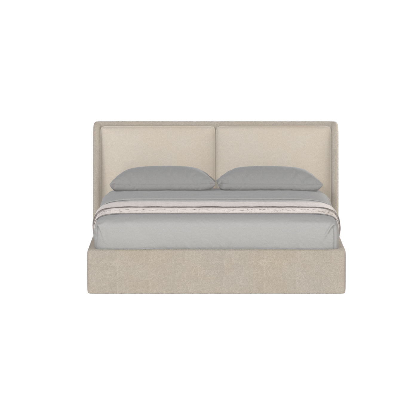 Lit double rembourré Ruby en tissu haut de gamme 