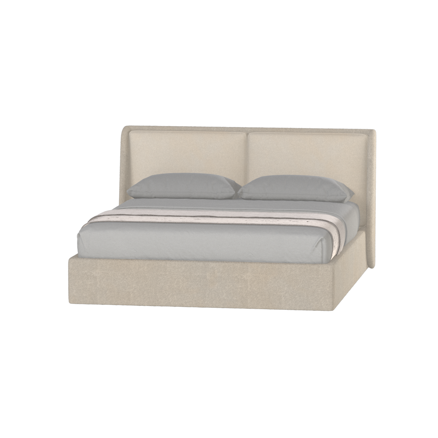Lit double rembourré Ruby en tissu haut de gamme 