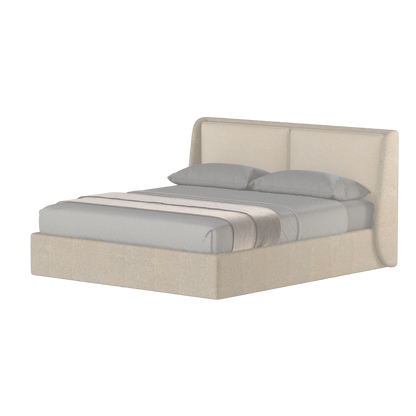 Lit double rembourré Ruby en tissu haut de gamme 
