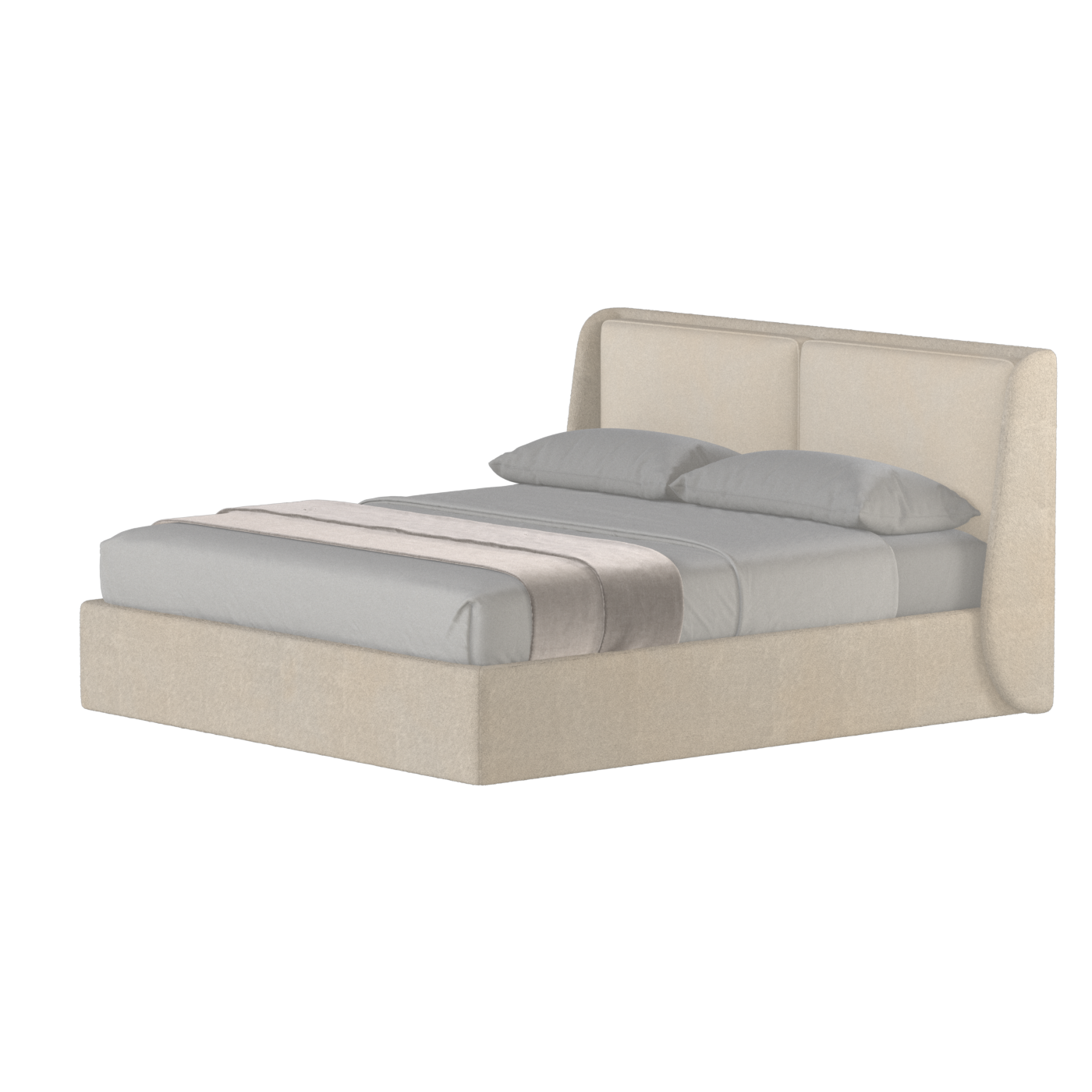 Lit double rembourré Ruby en tissu haut de gamme 
