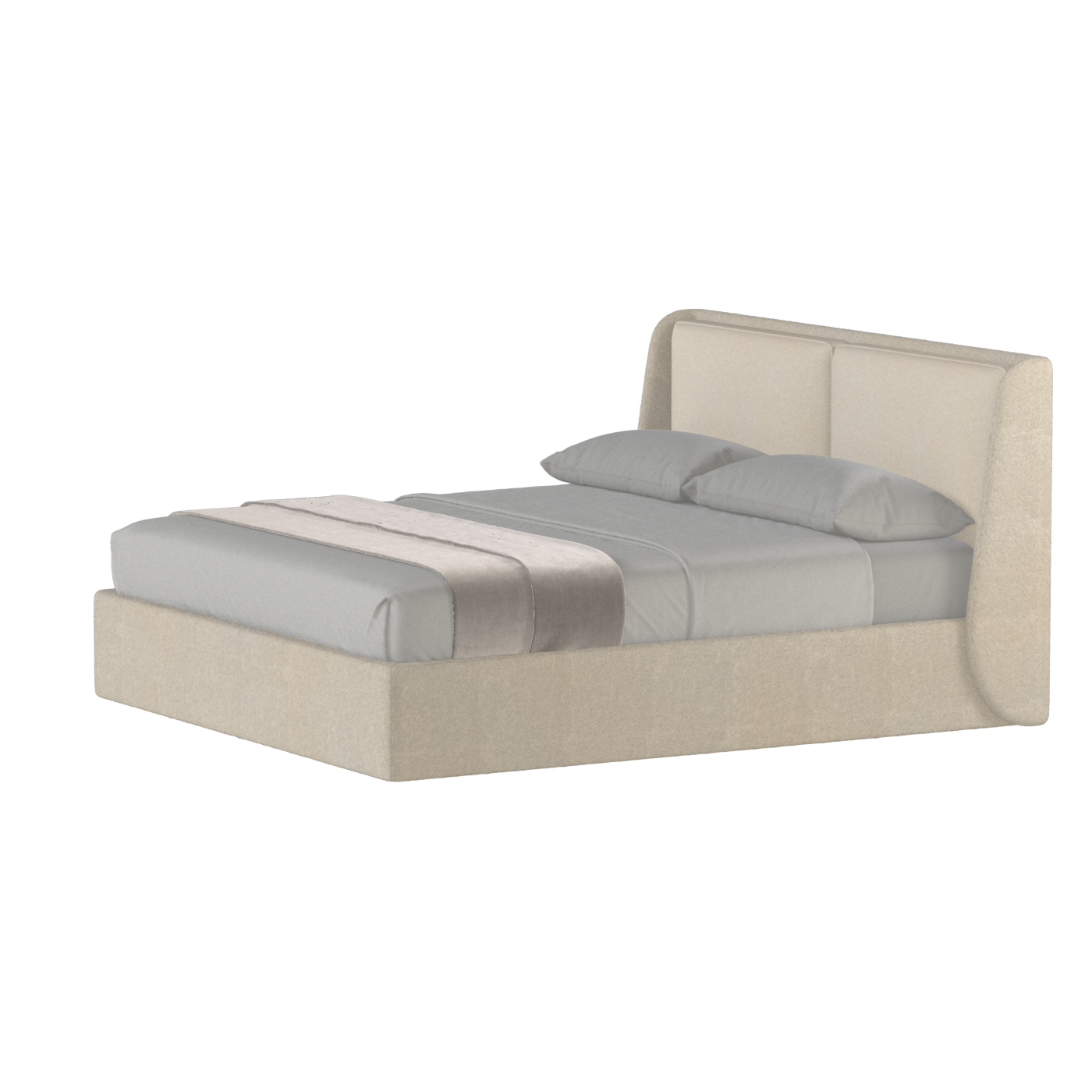 Lit double rembourré Ruby en tissu haut de gamme 