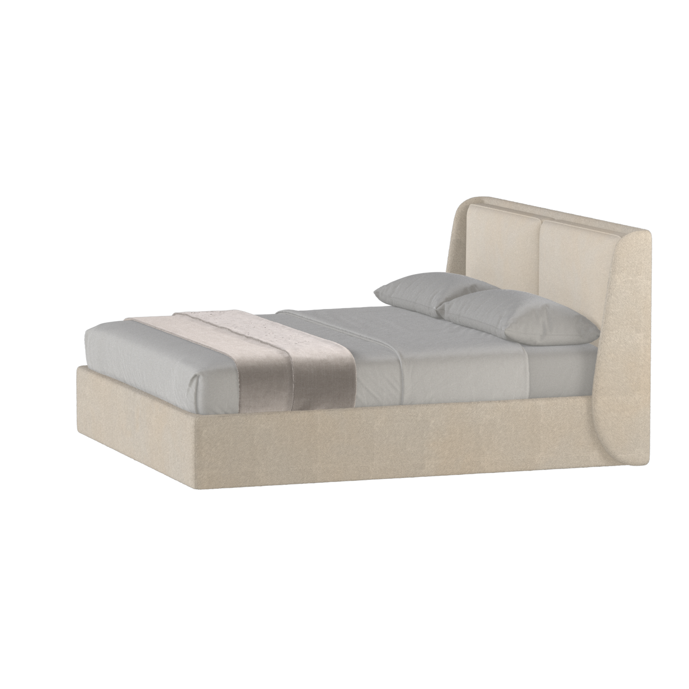 Lit double rembourré Ruby en tissu haut de gamme 