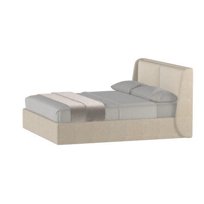 Lit double rembourré Ruby en tissu haut de gamme 