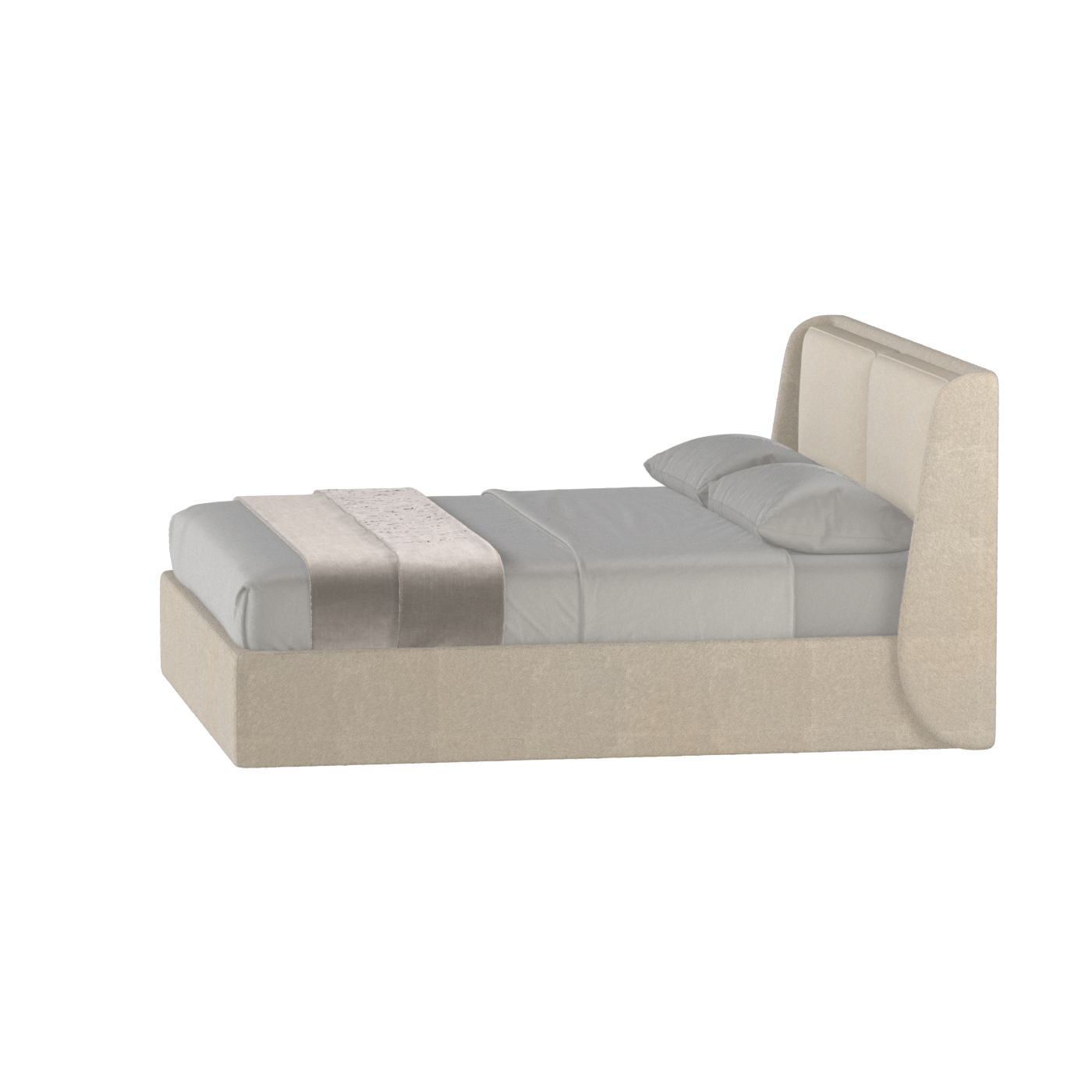 Lit double rembourré Ruby en tissu haut de gamme 
