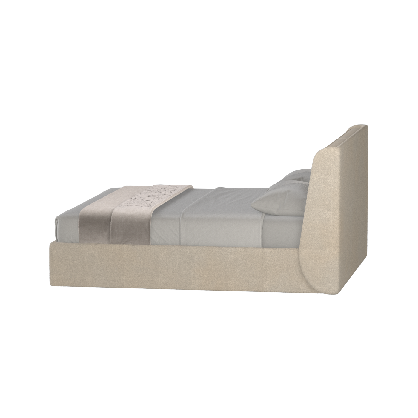Lit double rembourré Ruby en tissu haut de gamme 