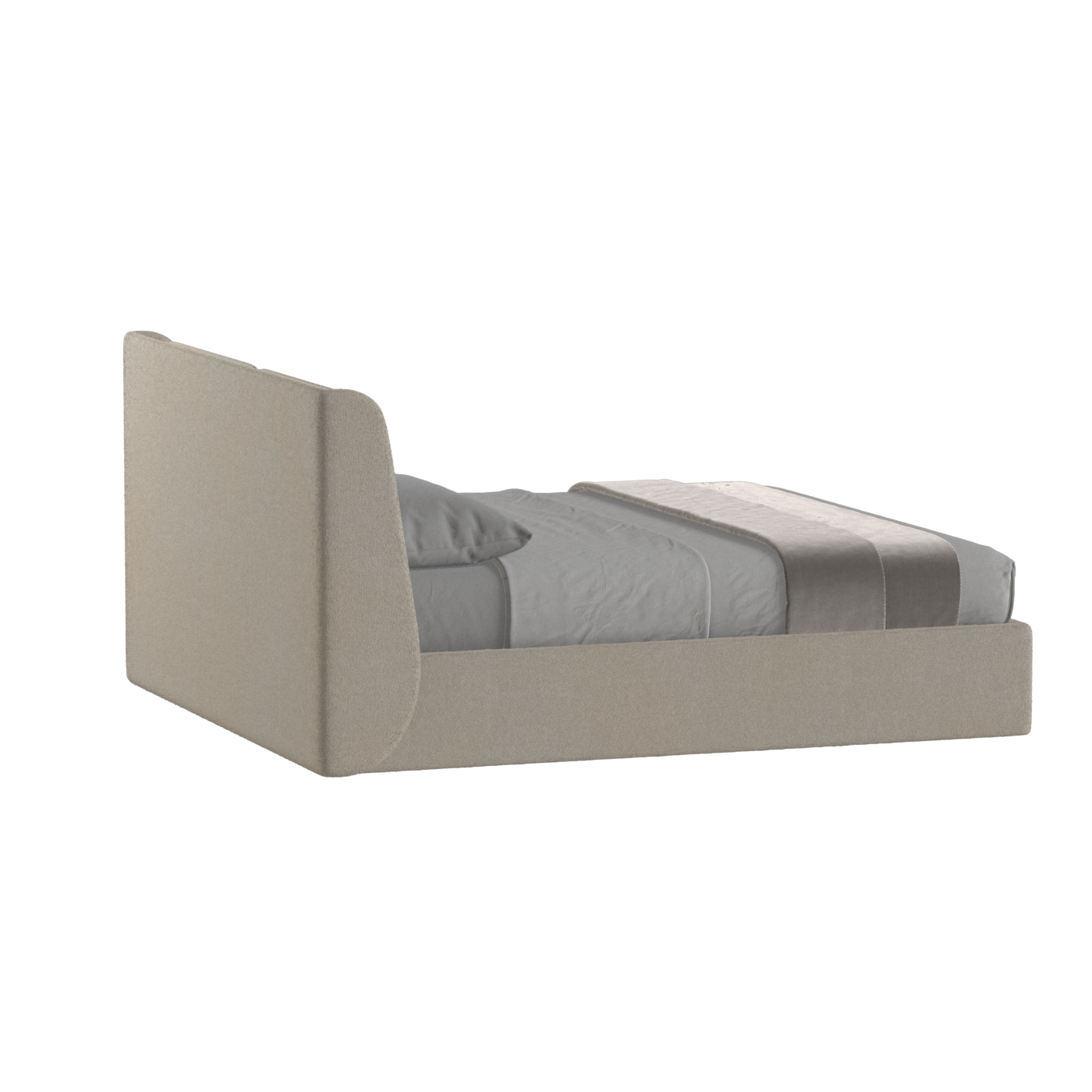 Lit double rembourré Ruby en tissu haut de gamme 