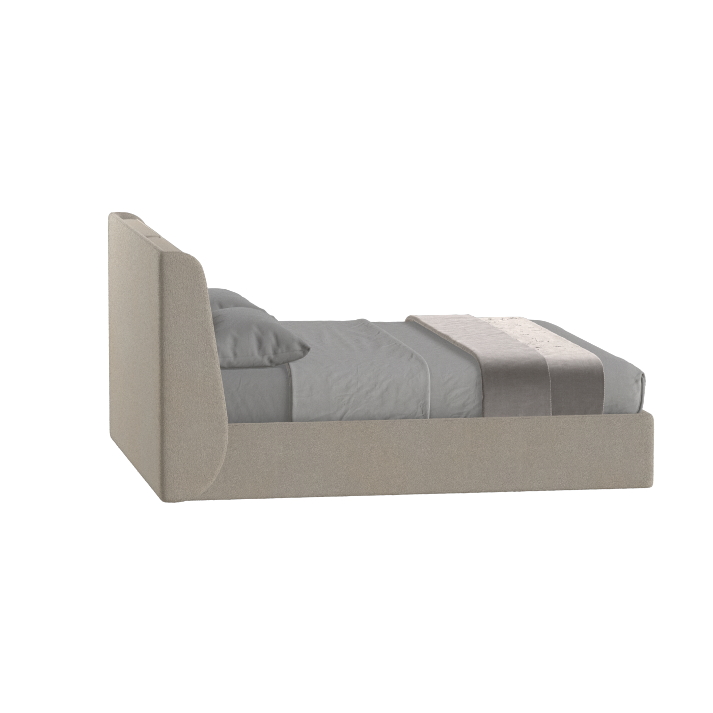 Lit double rembourré Ruby en tissu haut de gamme 