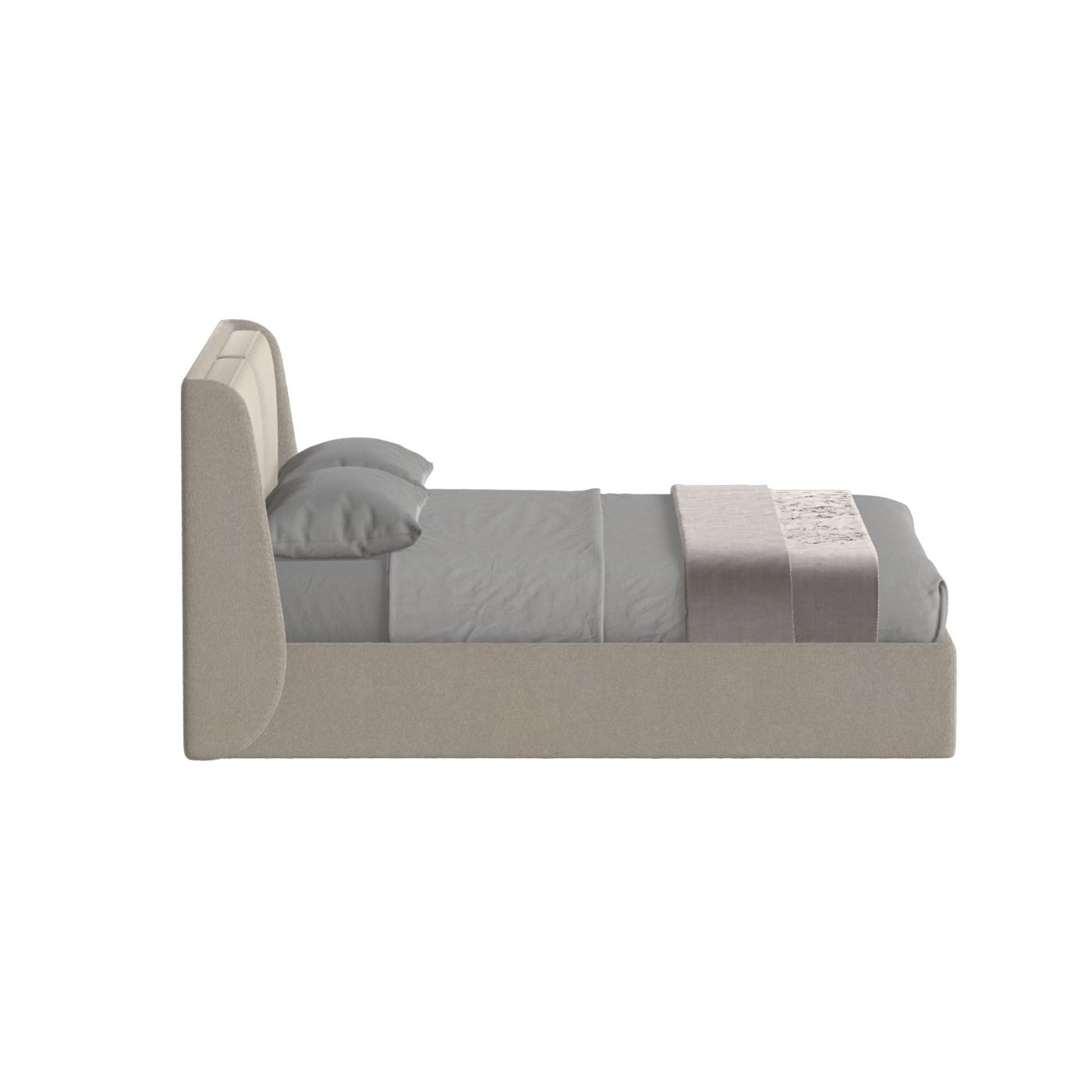 Lit double rembourré Ruby en tissu haut de gamme 