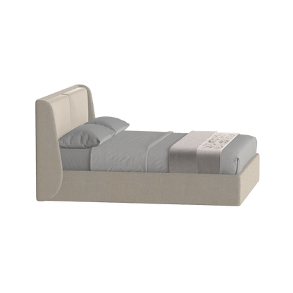 Lit double rembourré Ruby en tissu haut de gamme 