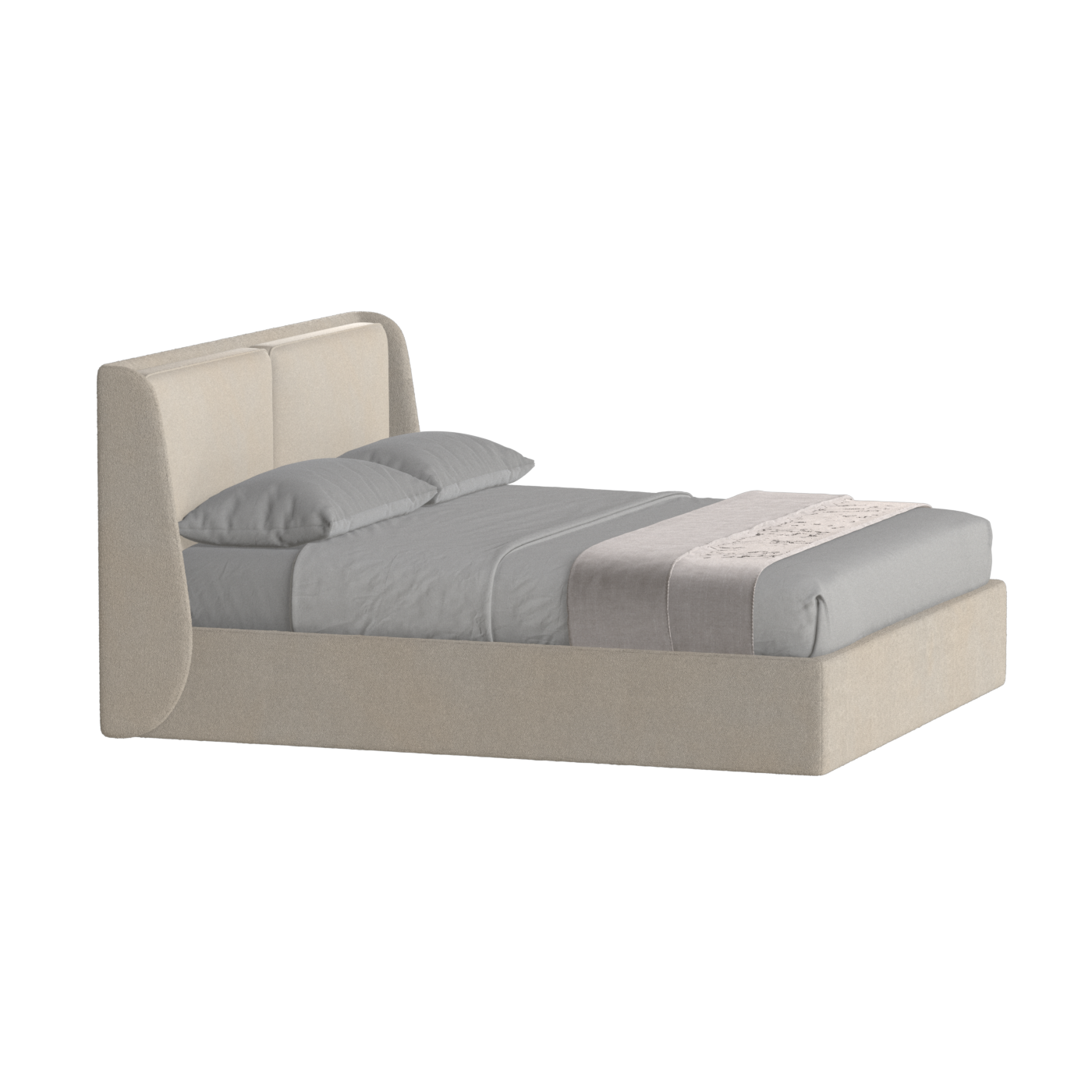 Lit double rembourré Ruby en tissu haut de gamme 