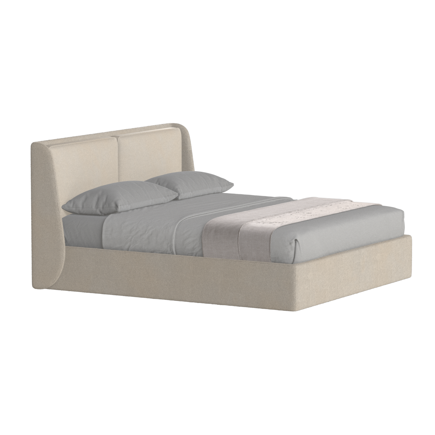 Lit double rembourré Ruby en tissu haut de gamme 