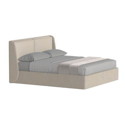 Lit double rembourré Ruby en tissu haut de gamme 