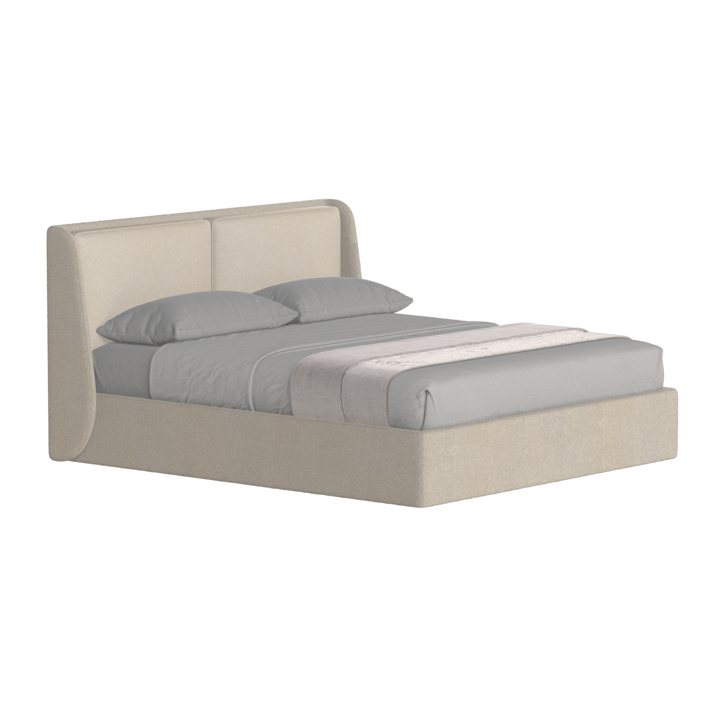 Lit double rembourré Ruby en tissu haut de gamme 