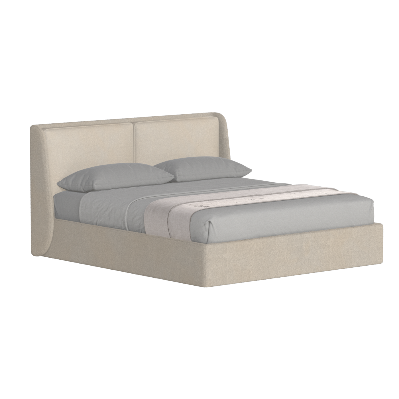 Lit double rembourré Ruby en tissu haut de gamme 