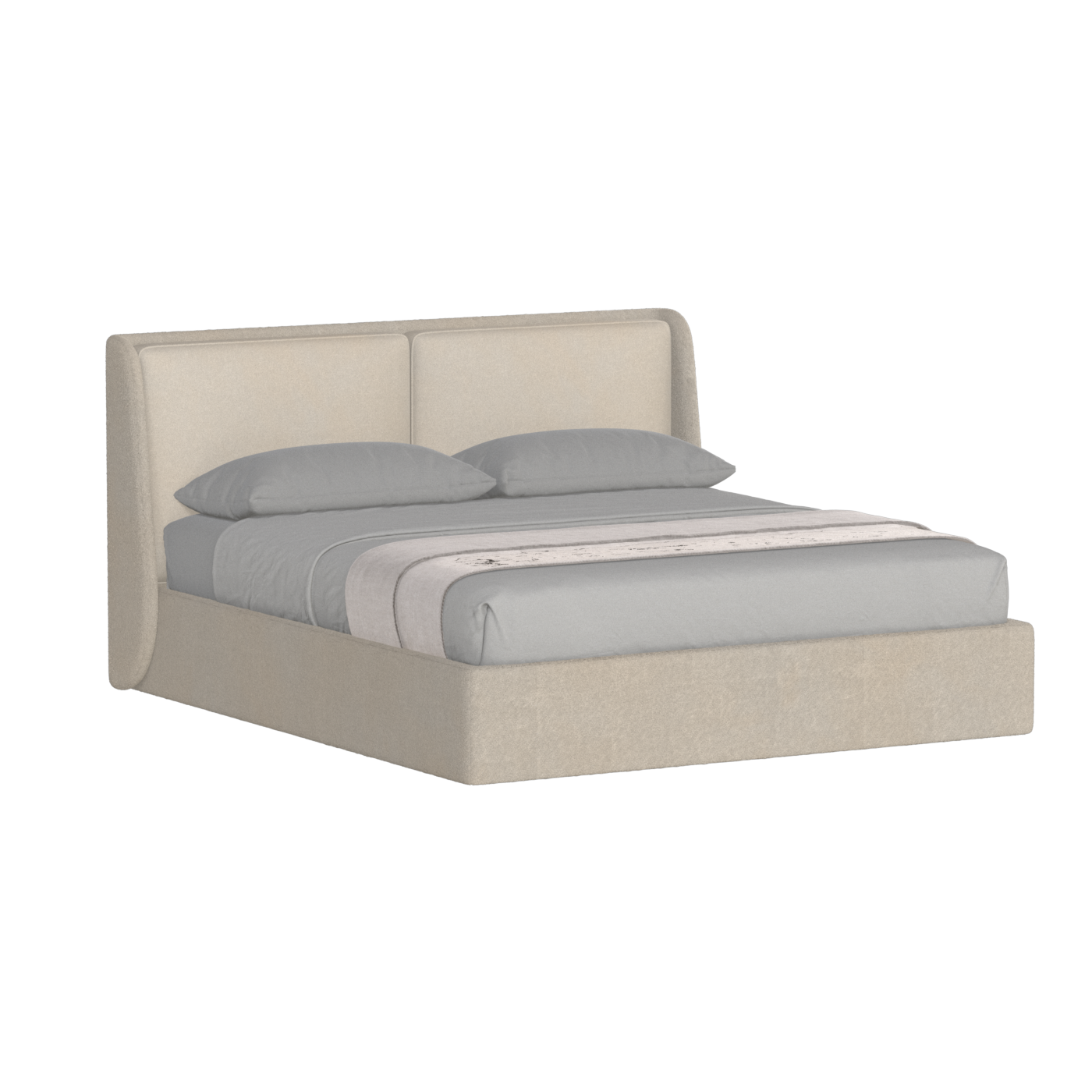 Lit double rembourré Ruby en tissu haut de gamme 