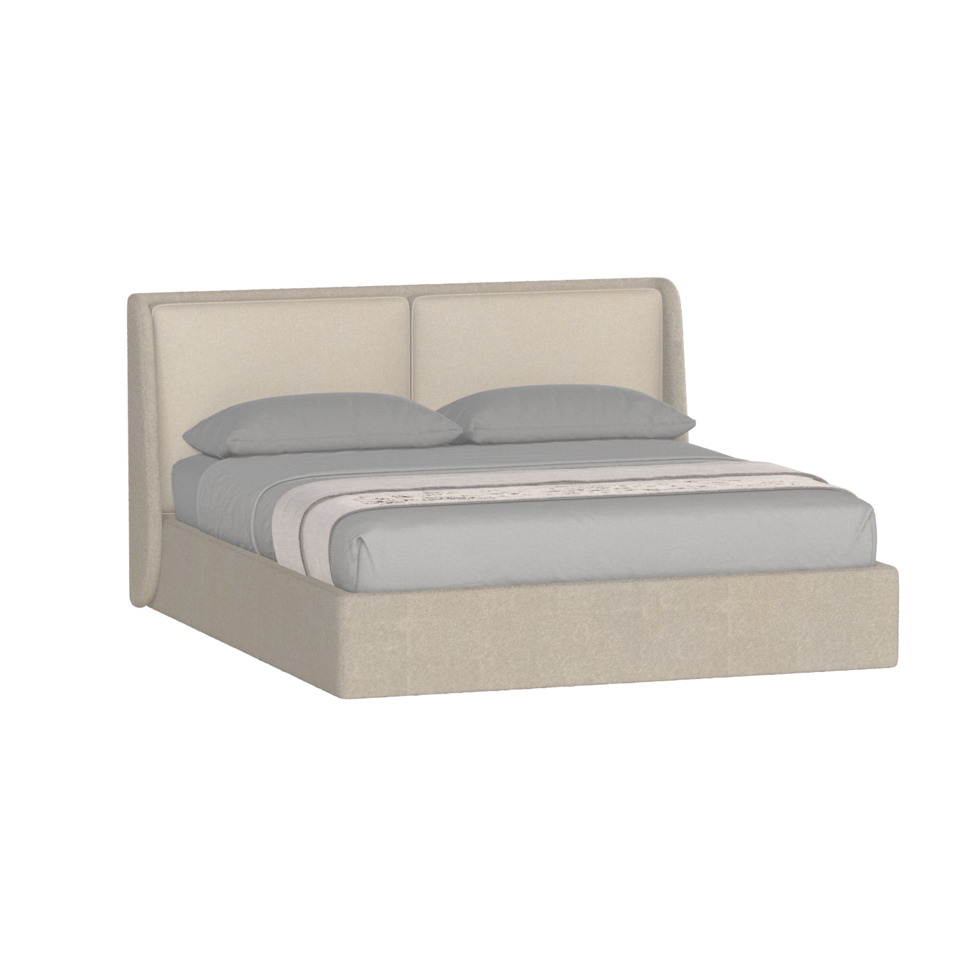 Lit double rembourré Ruby en tissu haut de gamme 