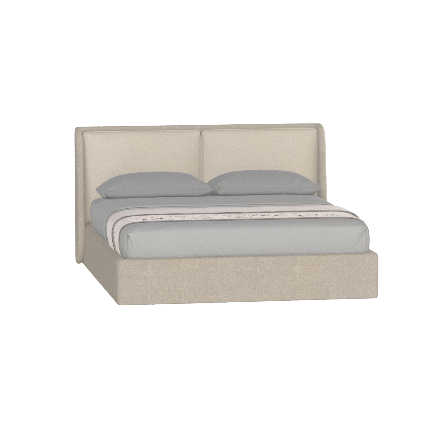 Lit double rembourré Ruby en tissu haut de gamme 
