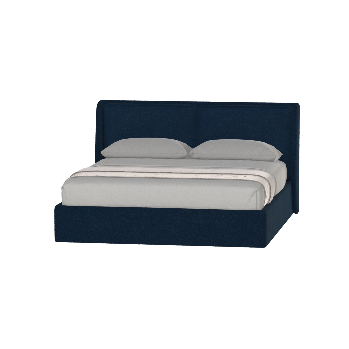 Lit double rembourré Ruby en tissu haut de gamme 