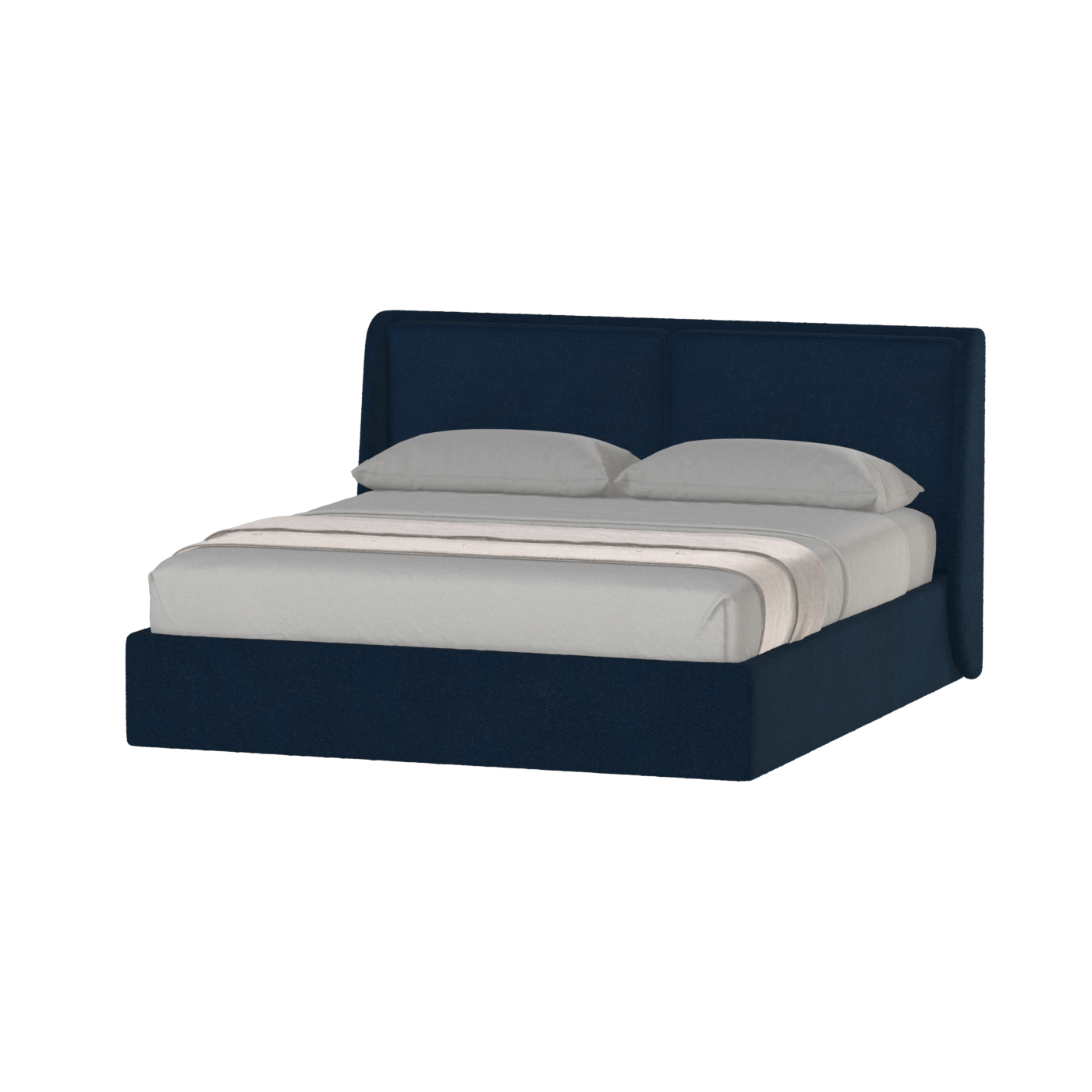 Lit double rembourré Ruby en tissu haut de gamme 