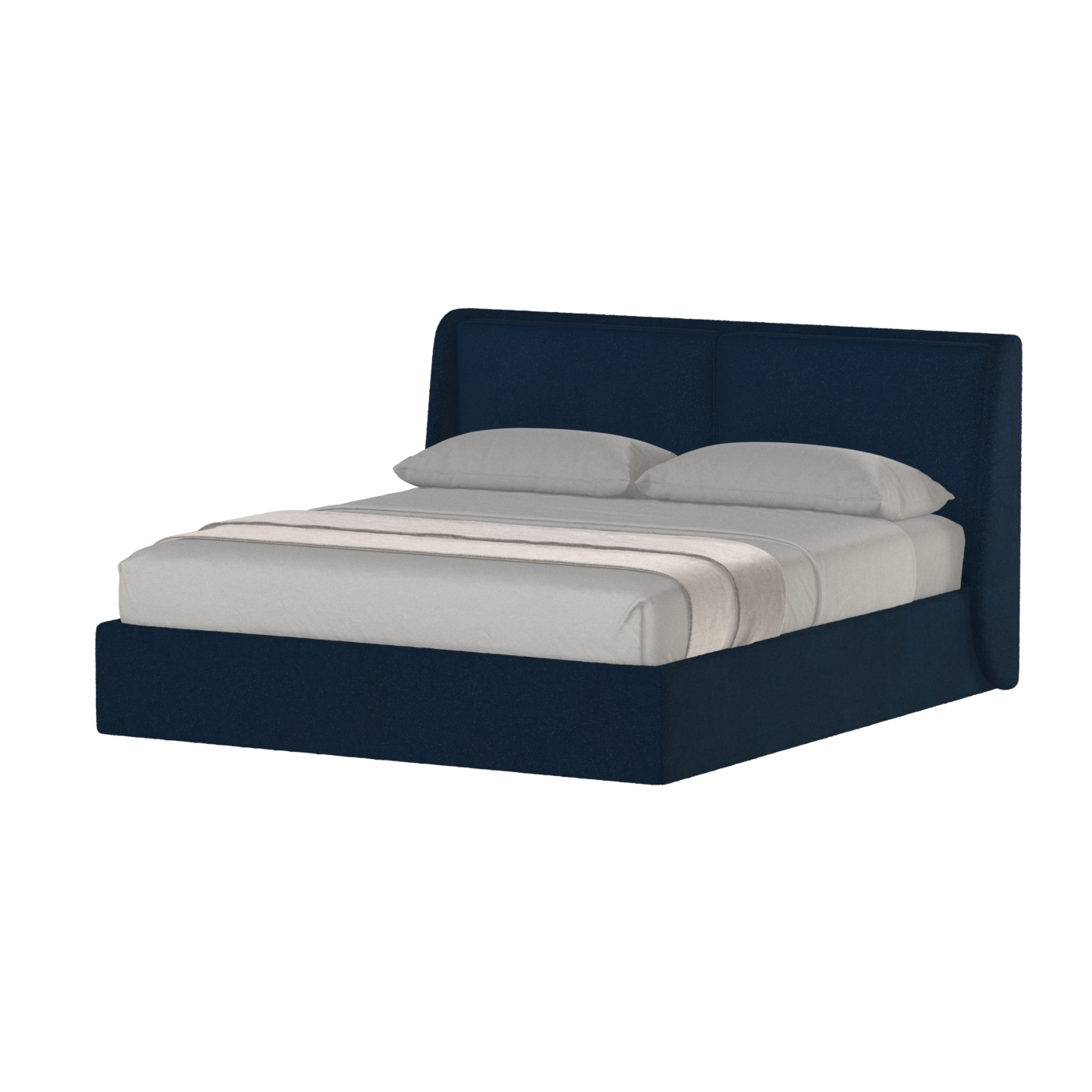 Lit double rembourré Ruby en tissu haut de gamme 