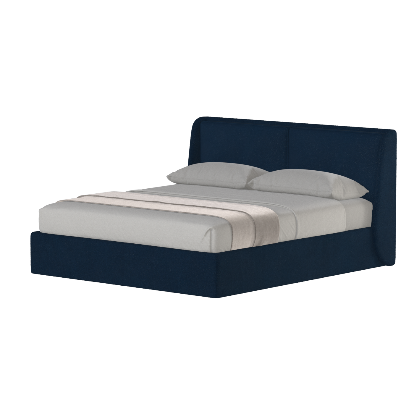 Lit double rembourré Ruby en tissu haut de gamme 