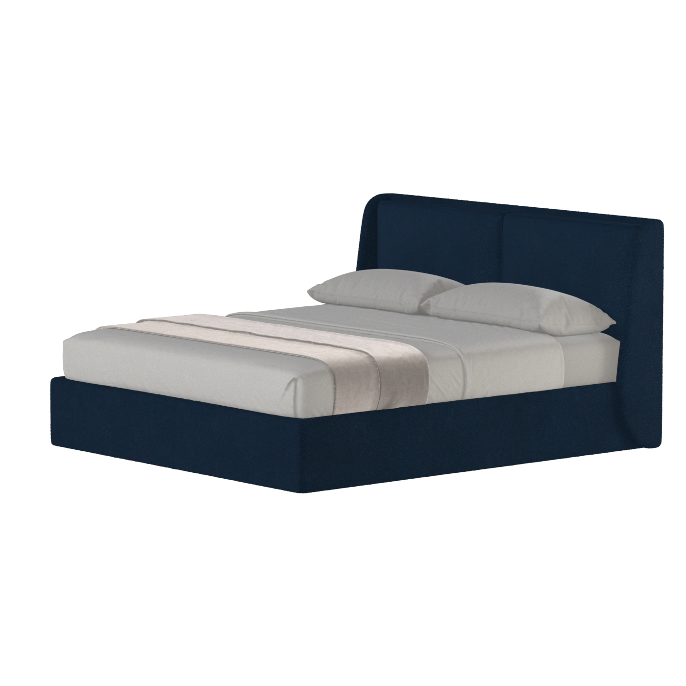 Lit double rembourré Ruby en tissu haut de gamme 