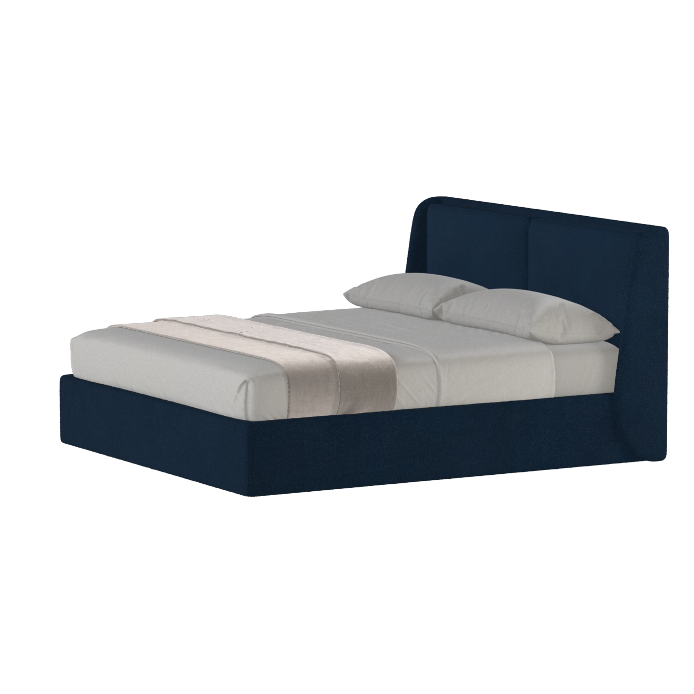Lit double rembourré Ruby en tissu haut de gamme 