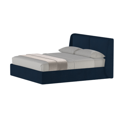 Lit double rembourré Ruby en tissu haut de gamme 