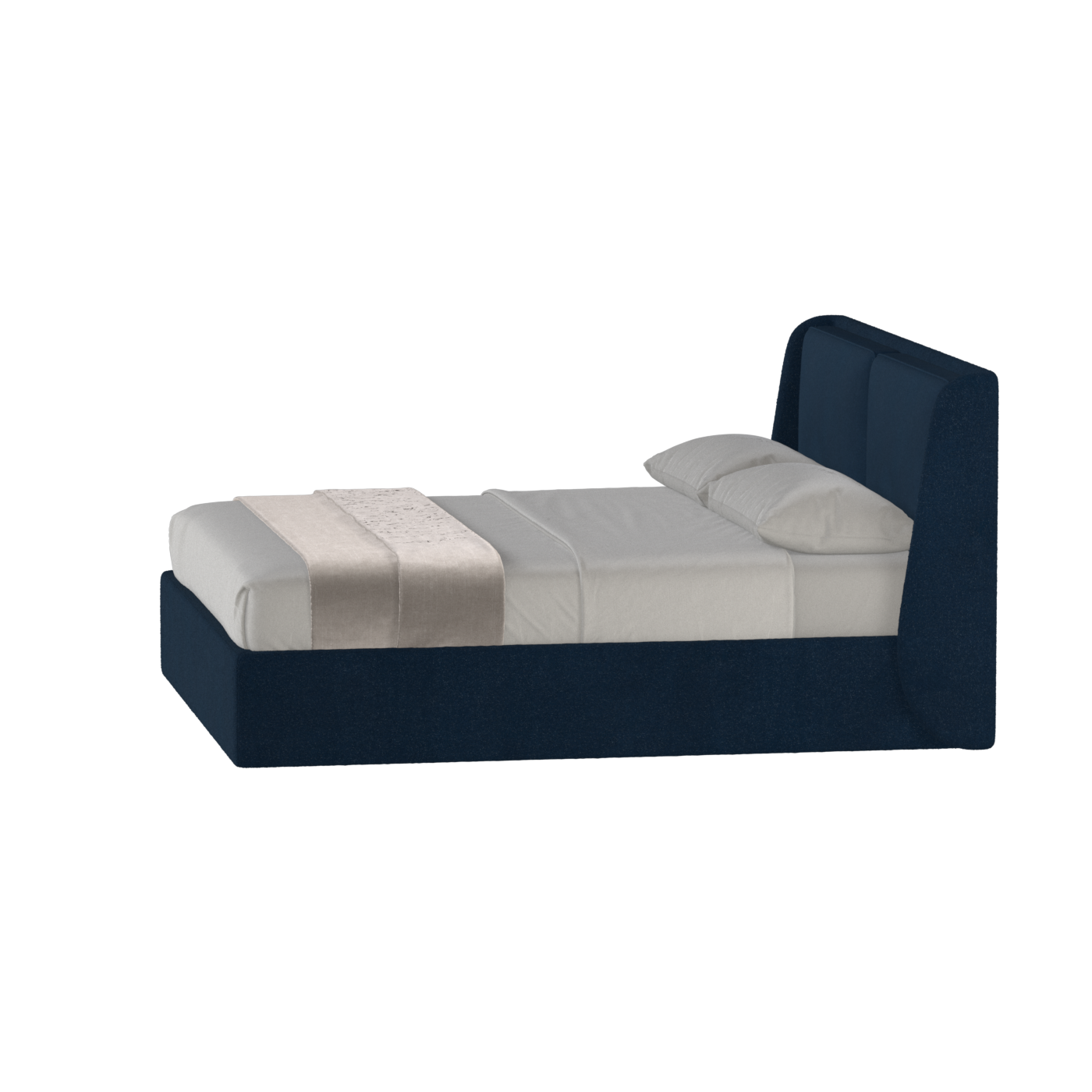 Lit double rembourré Ruby en tissu haut de gamme 