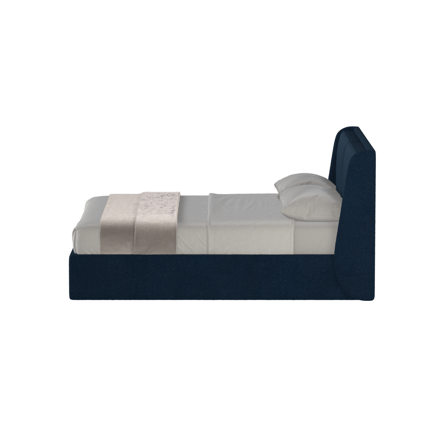 Lit double rembourré Ruby en tissu haut de gamme 
