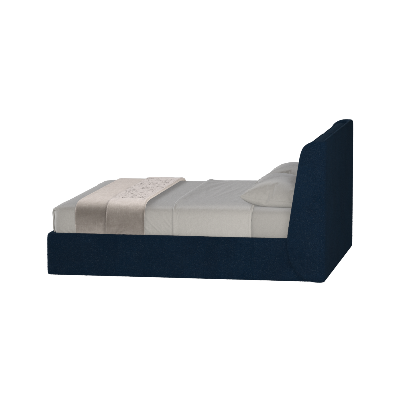 Lit double rembourré Ruby en tissu haut de gamme 