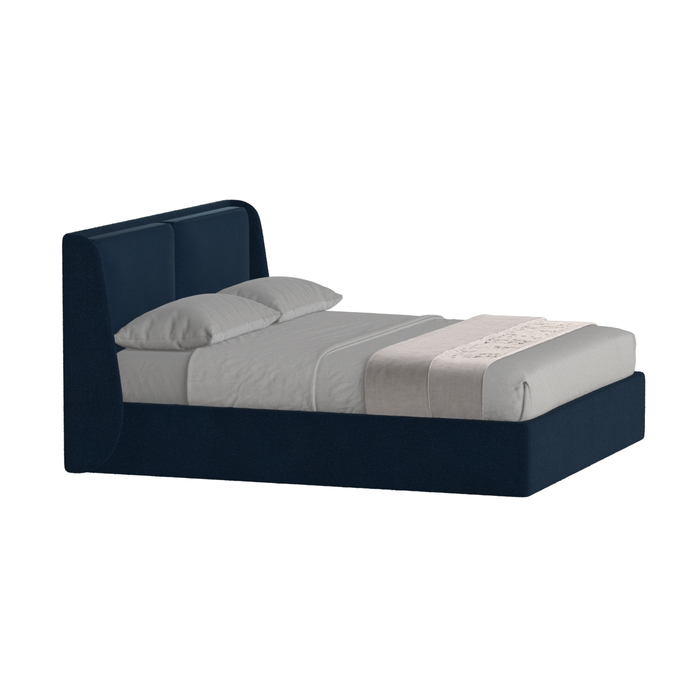 Lit double rembourré Ruby en tissu haut de gamme 