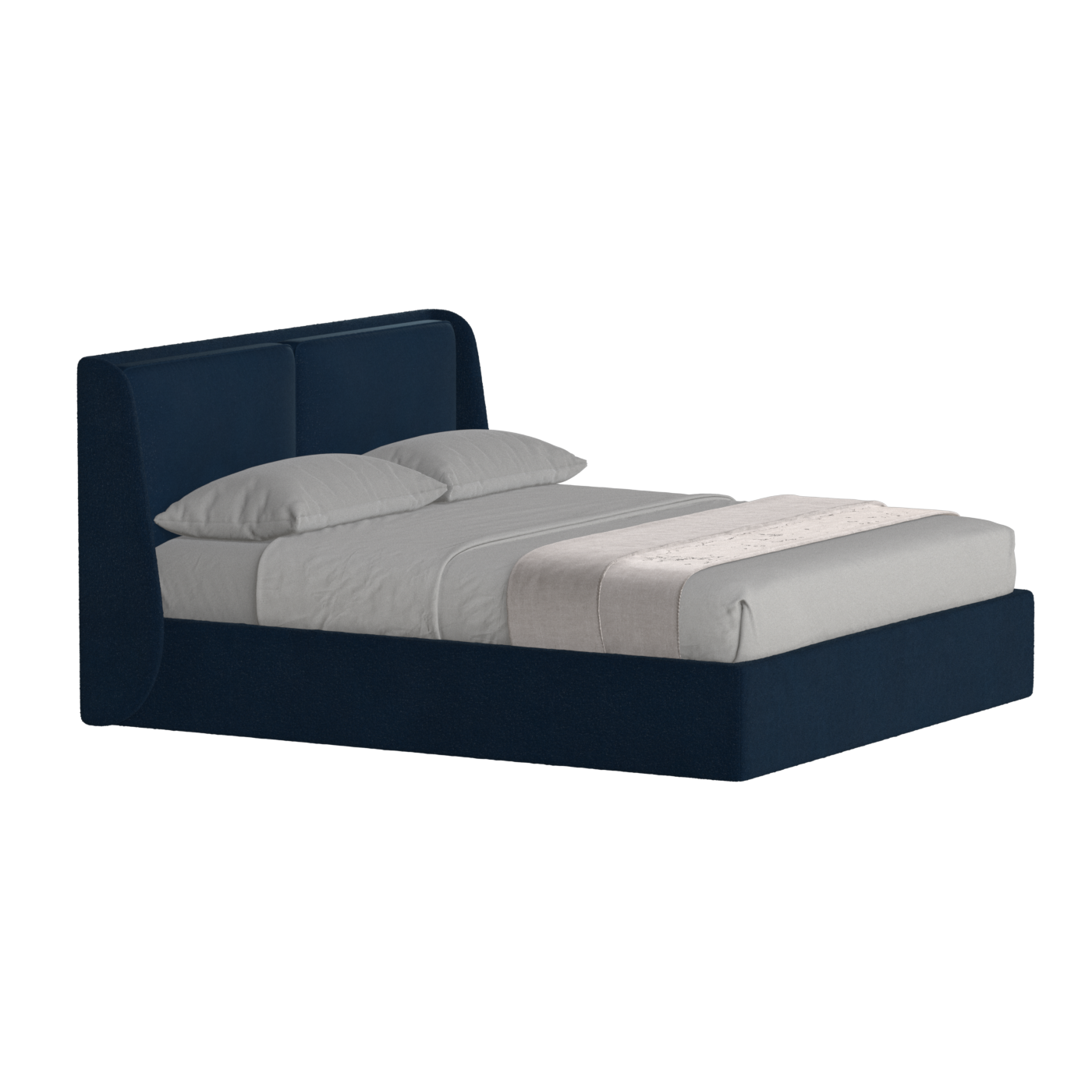 Lit double rembourré Ruby en tissu haut de gamme 