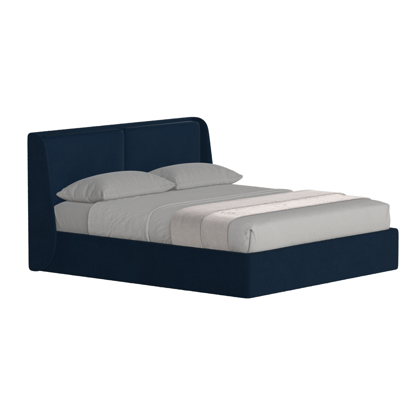Lit double rembourré Ruby en tissu haut de gamme 