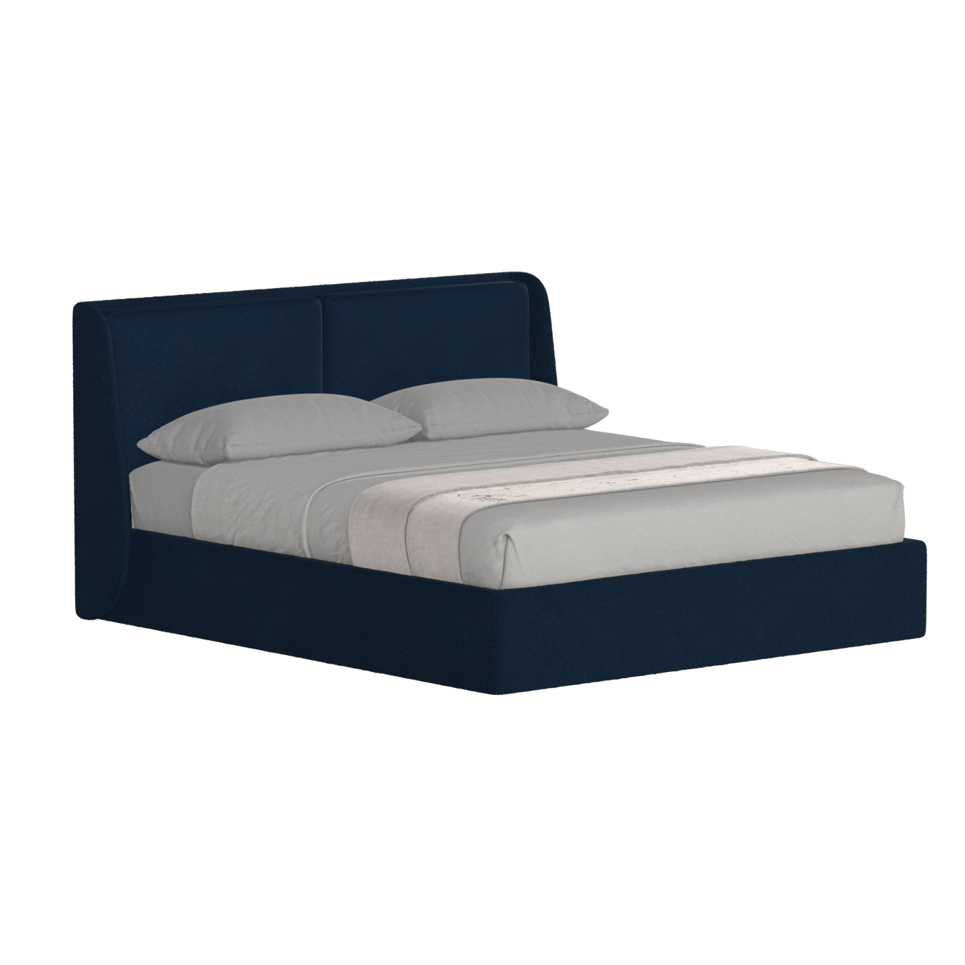 Lit double rembourré Ruby en tissu haut de gamme 