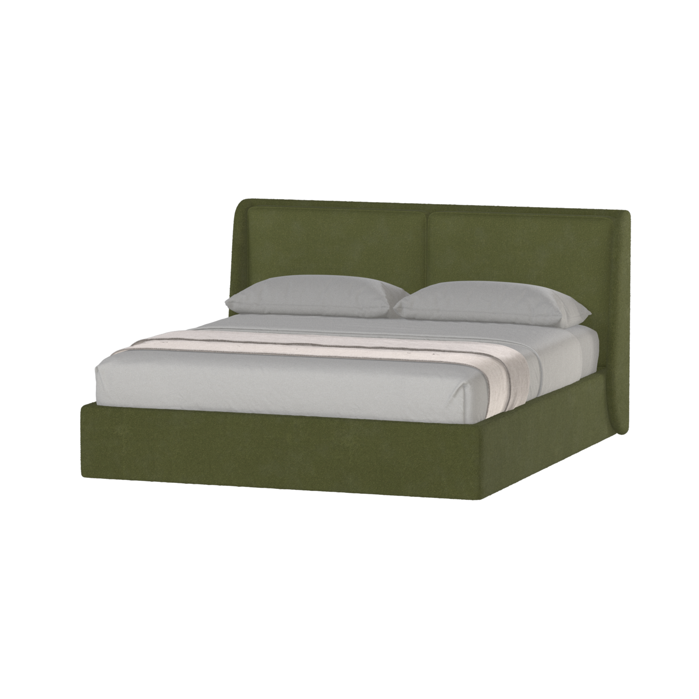 Lit double rembourré Ruby en tissu haut de gamme 