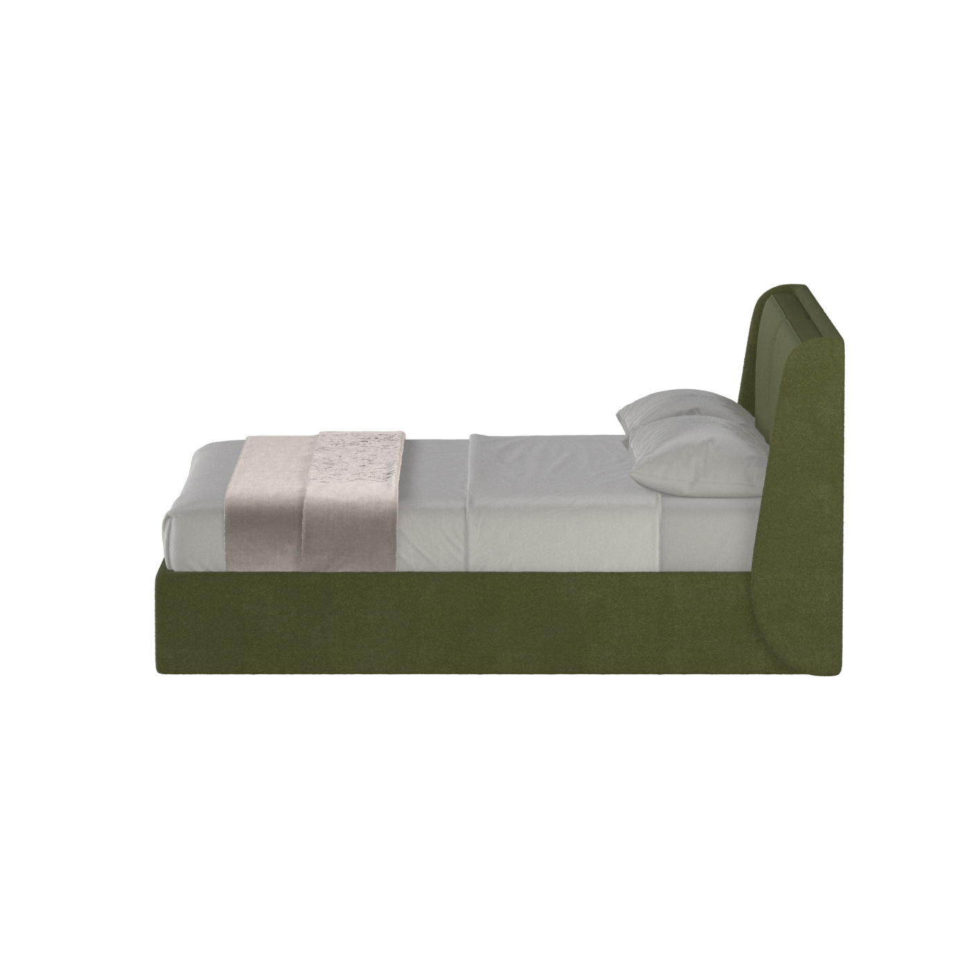 Lit double rembourré Ruby en tissu haut de gamme 