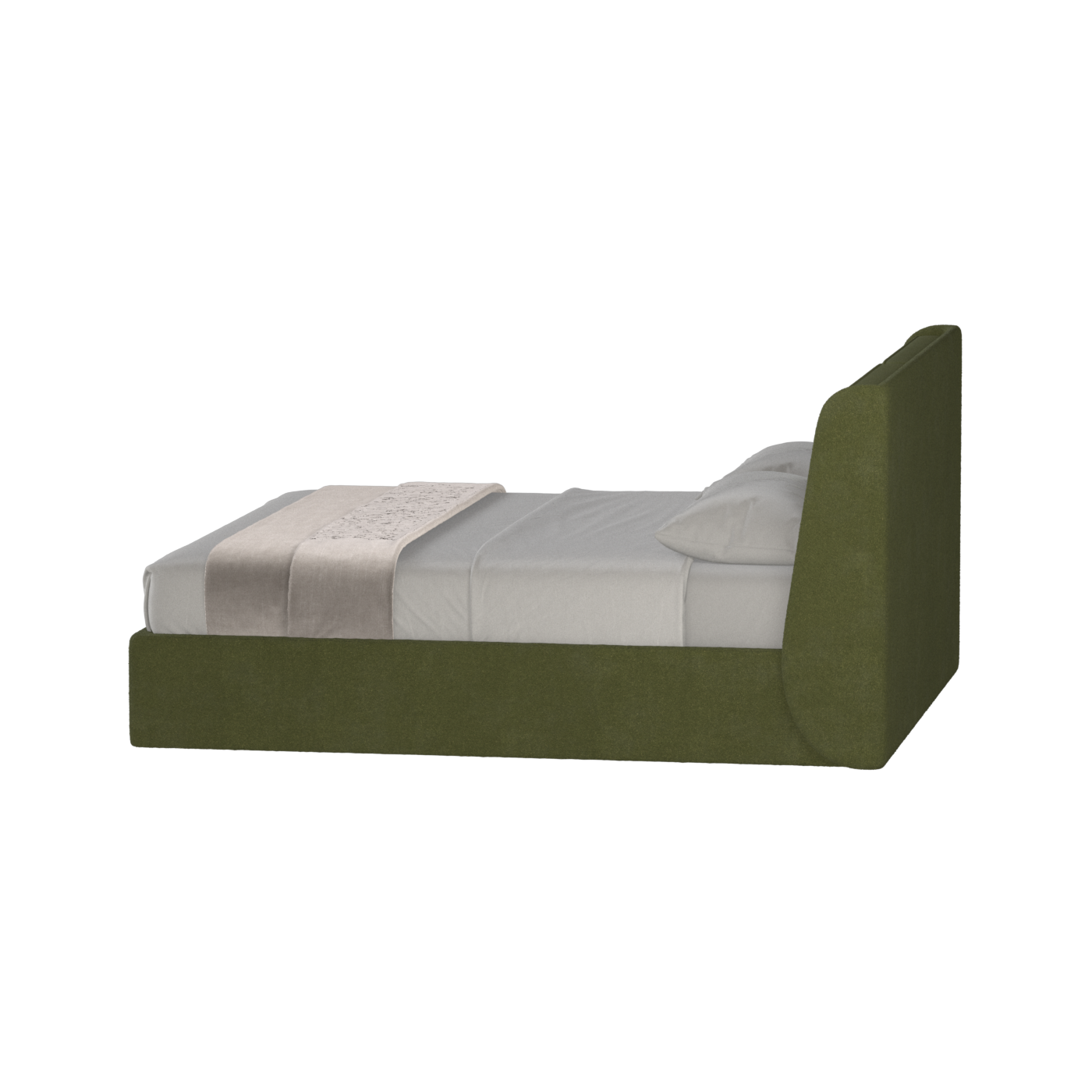 Lit double rembourré Ruby en tissu haut de gamme 