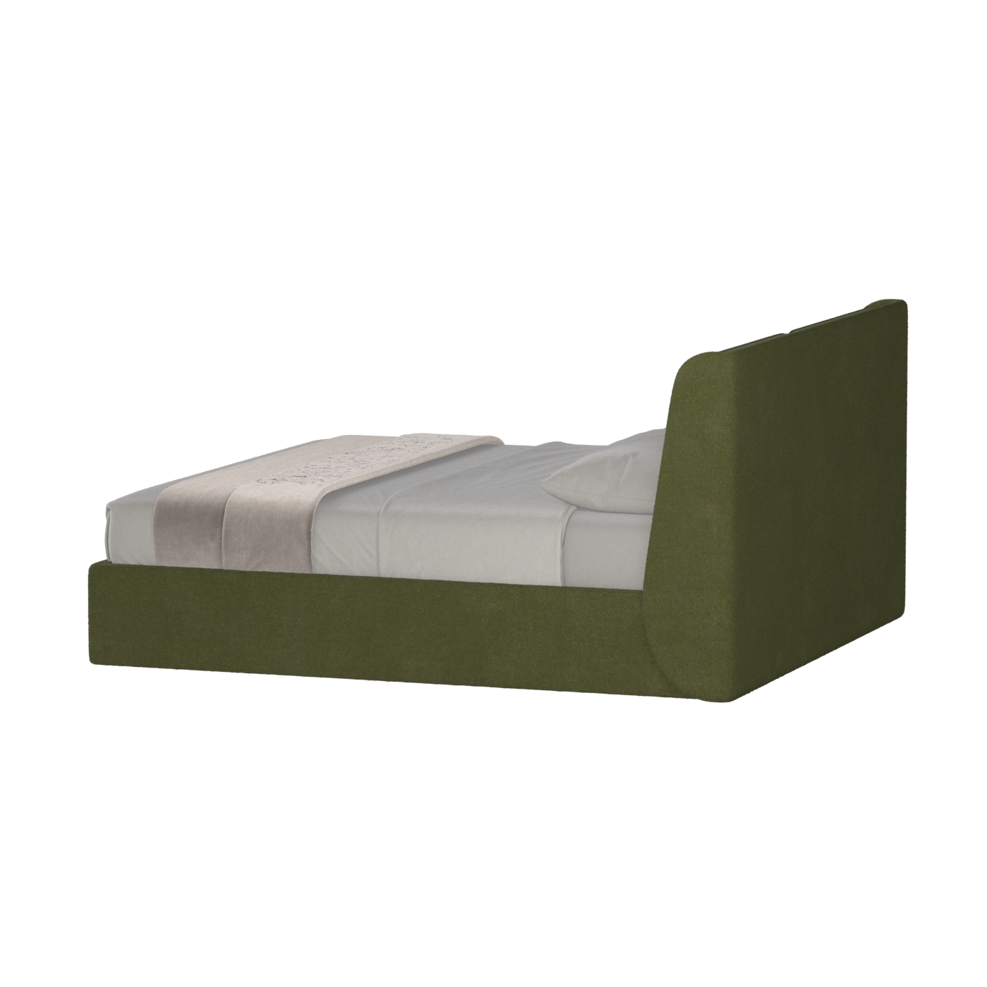 Lit double rembourré Ruby en tissu haut de gamme 
