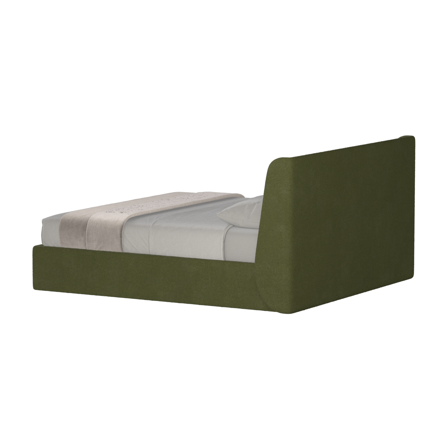 Lit double rembourré Ruby en tissu haut de gamme 