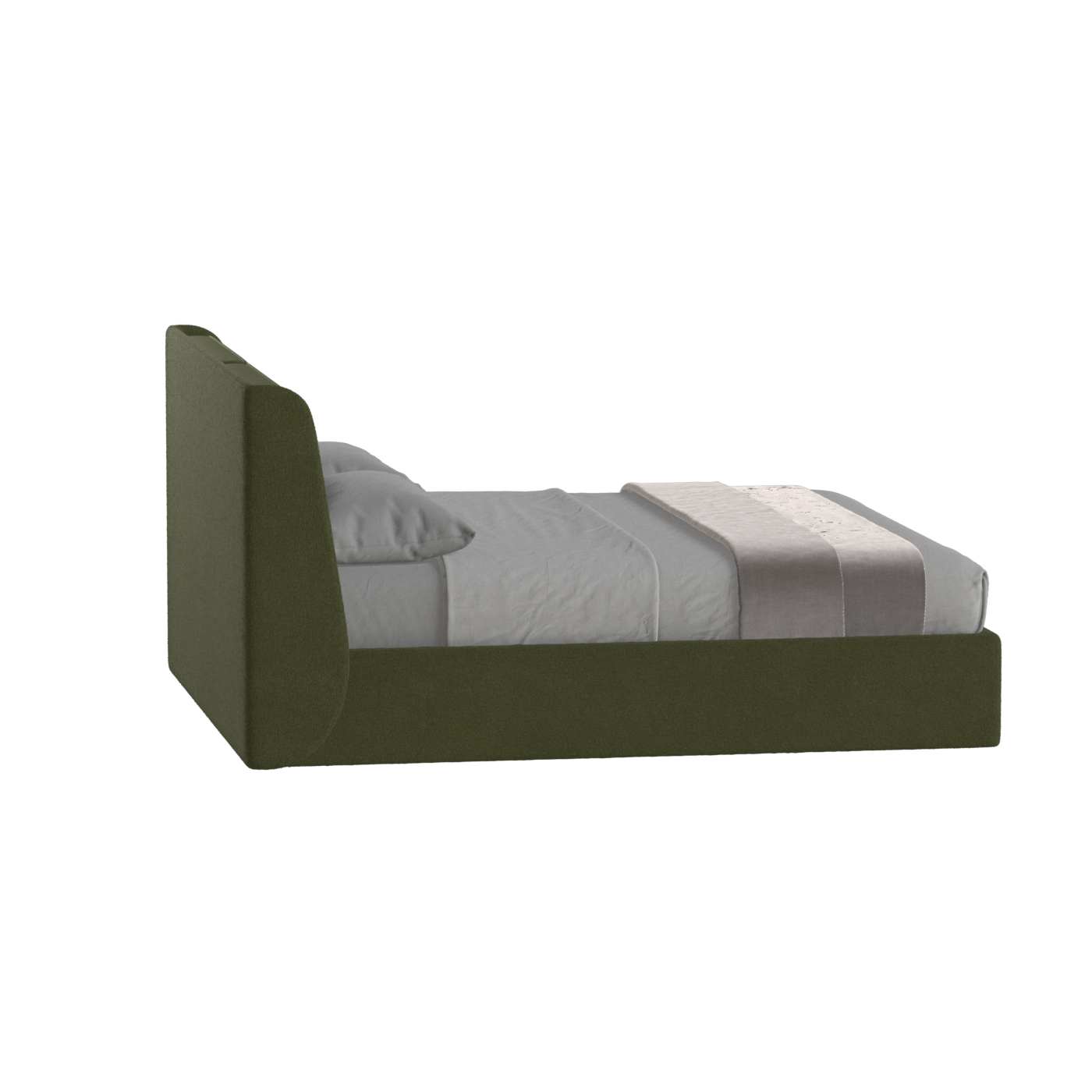Lit double rembourré Ruby en tissu haut de gamme 