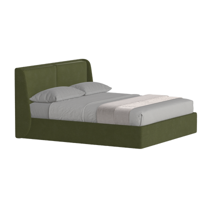 Lit double rembourré Ruby en tissu haut de gamme 